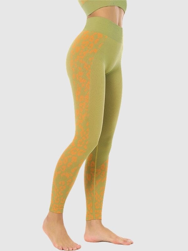 Legging Sport Léopard Sans Couture helankezatrening.com : Legging Femme | Vêtements de Sport sa Jaune