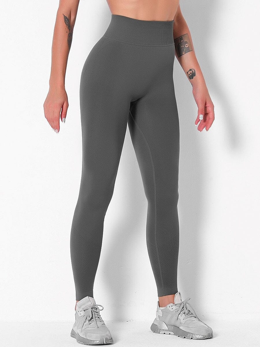 Legging Sport Maille fine Sans Couture helankezatrening.com XS Gris foncé