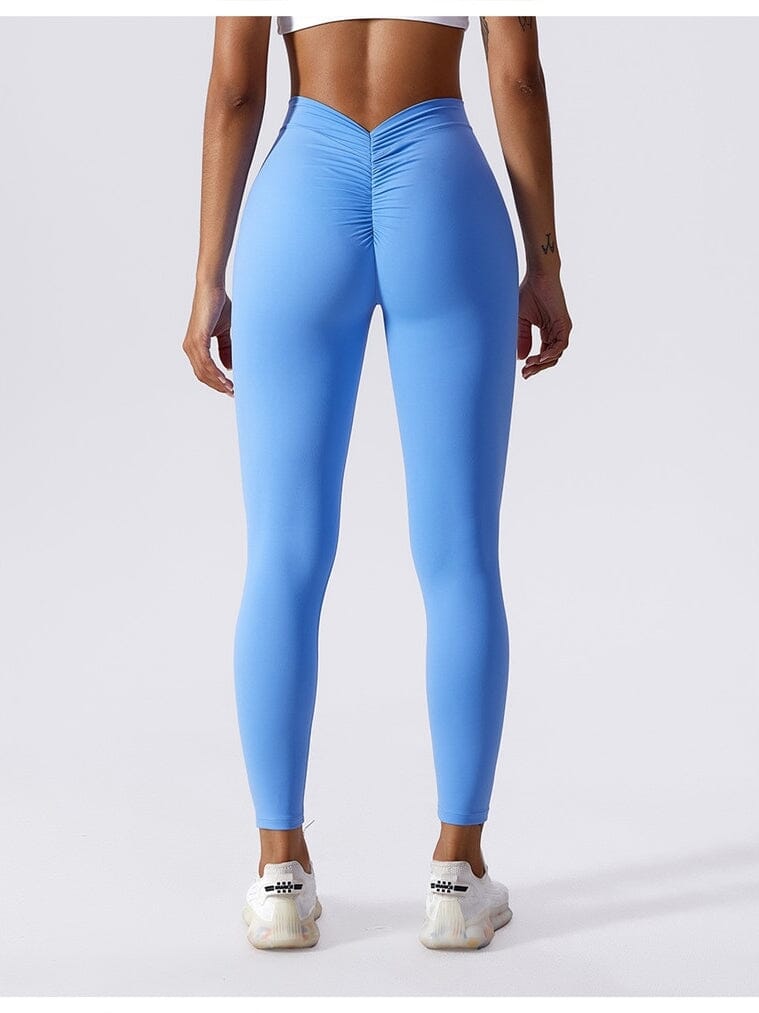 Legging Sport Push Up Taille Basse V Leggings helankezatrening.com sa Bleu ciel