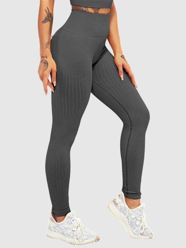 Legging Sport Sculptant Côtelé Leggings helankezatrening.com : Legging Femme | Vêtements de Sport sa Gris