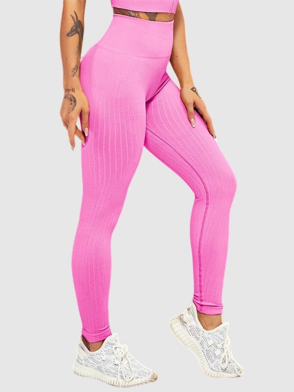 Legging Sport Sculptant Côtelé Leggings helankezatrening.com : Legging Femme | Vêtements de Sport sa Rose