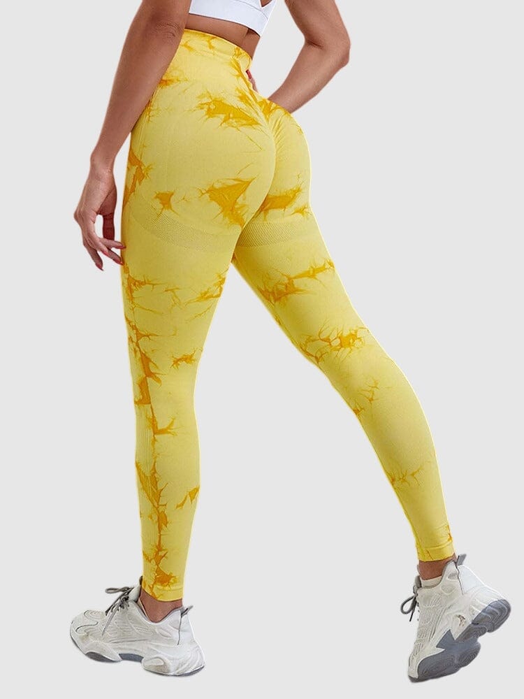 Legging Sport Teinté Push Up Sans Couture helankezatrening.com XS Jaune
