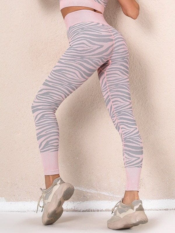 Legging Sport Zébré Sans Couture Leggings helankezatrening.com : Legging Femme | Vêtements de Sport sa Rose clair