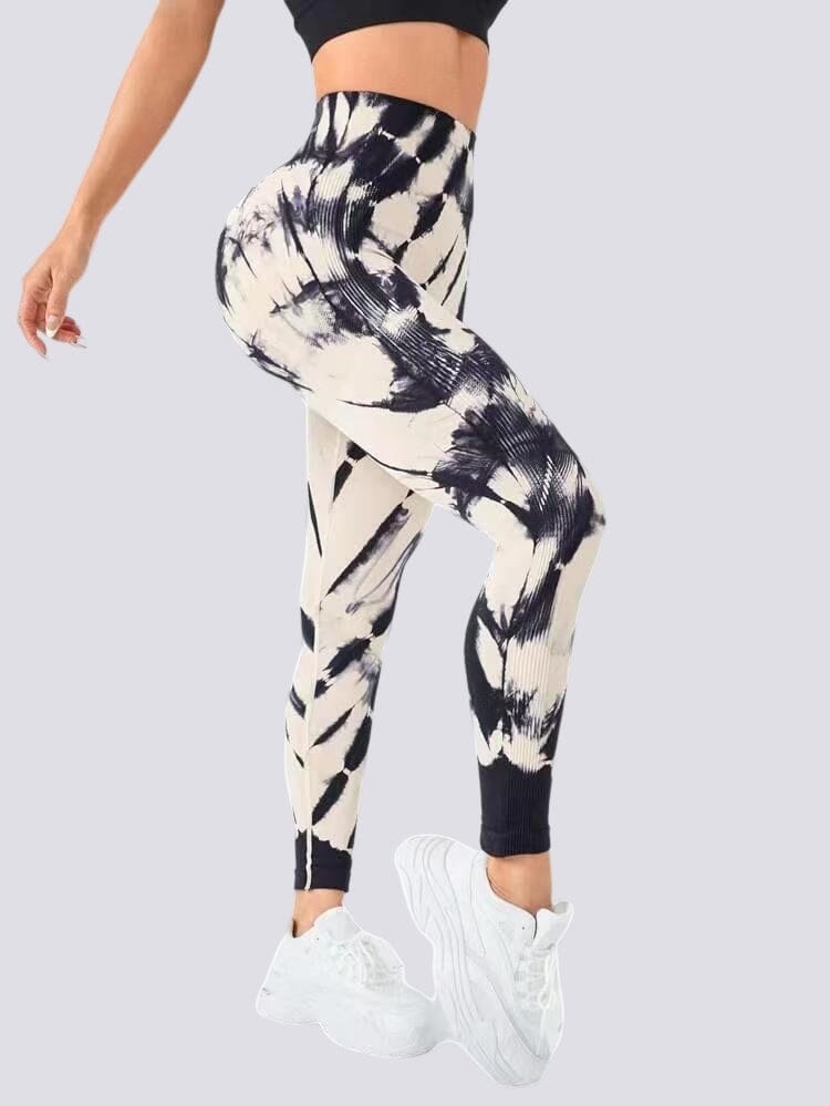 Legging Tie Dye Push Up Sport Leggings helankezatrening.com sa Noir