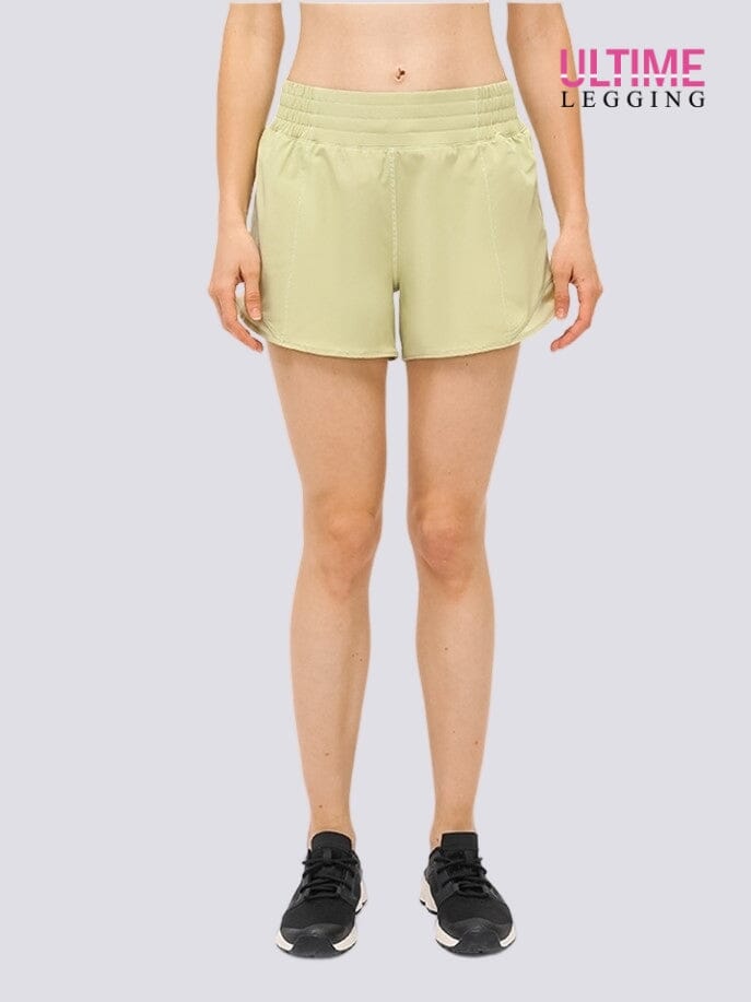 Short Avec Poche Zippée - Ultime-Legging Shorts helankezatrening.com XS Jaune clair