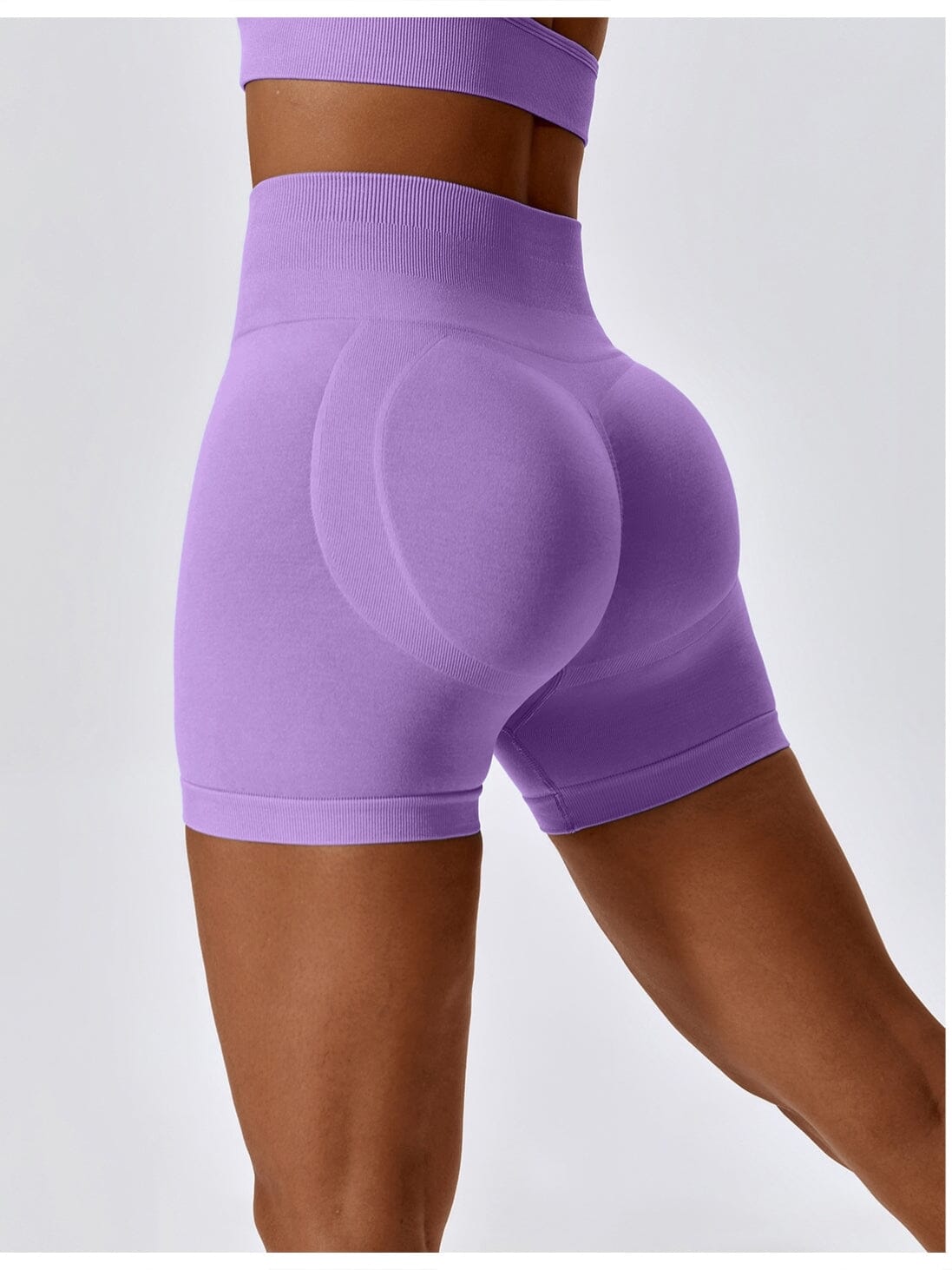 Short Sans Couture Moulant Sport (Push Up) Shorts helankezatrening.com sa Violet