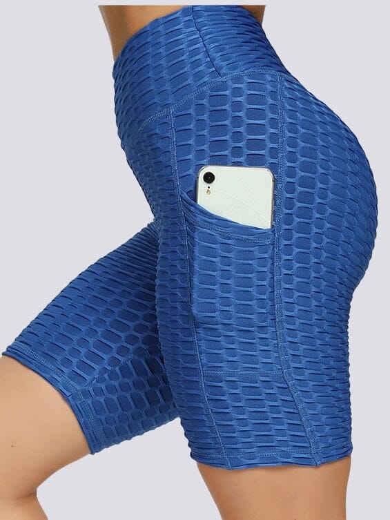 Short Sport Anti Cellulite Push Up Poches Shorts helankezatrening.com sa Bleu