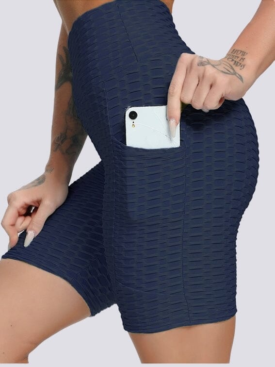 Short Sport Anti Cellulite Push Up Poches Shorts helankezatrening.com sa Bleu royal