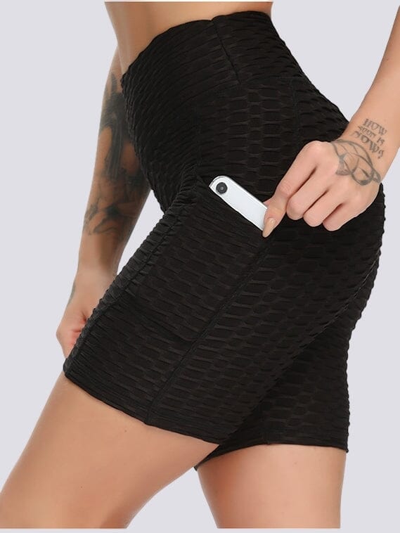 Short Sport Anti Cellulite Push Up Poches Shorts helankezatrening.com sa Noir