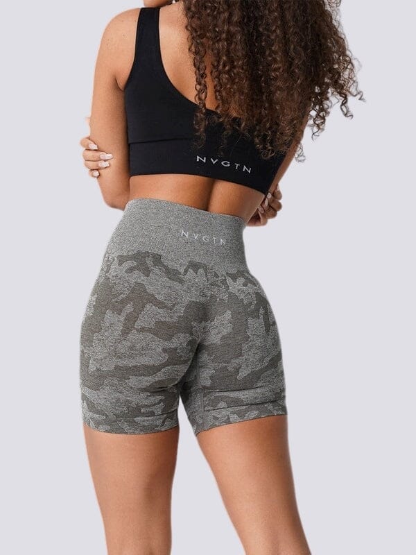 Short Sport Camouflage Sans Couture Shorts helankezatrening.com XS Kaki grisé