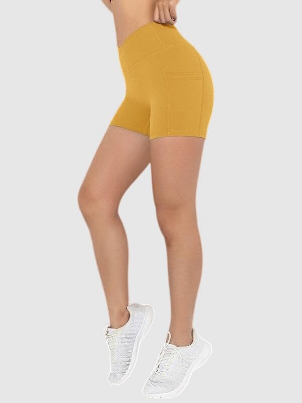 Short Sport Court Poches Shorts helankezatrening.com XS Jaune