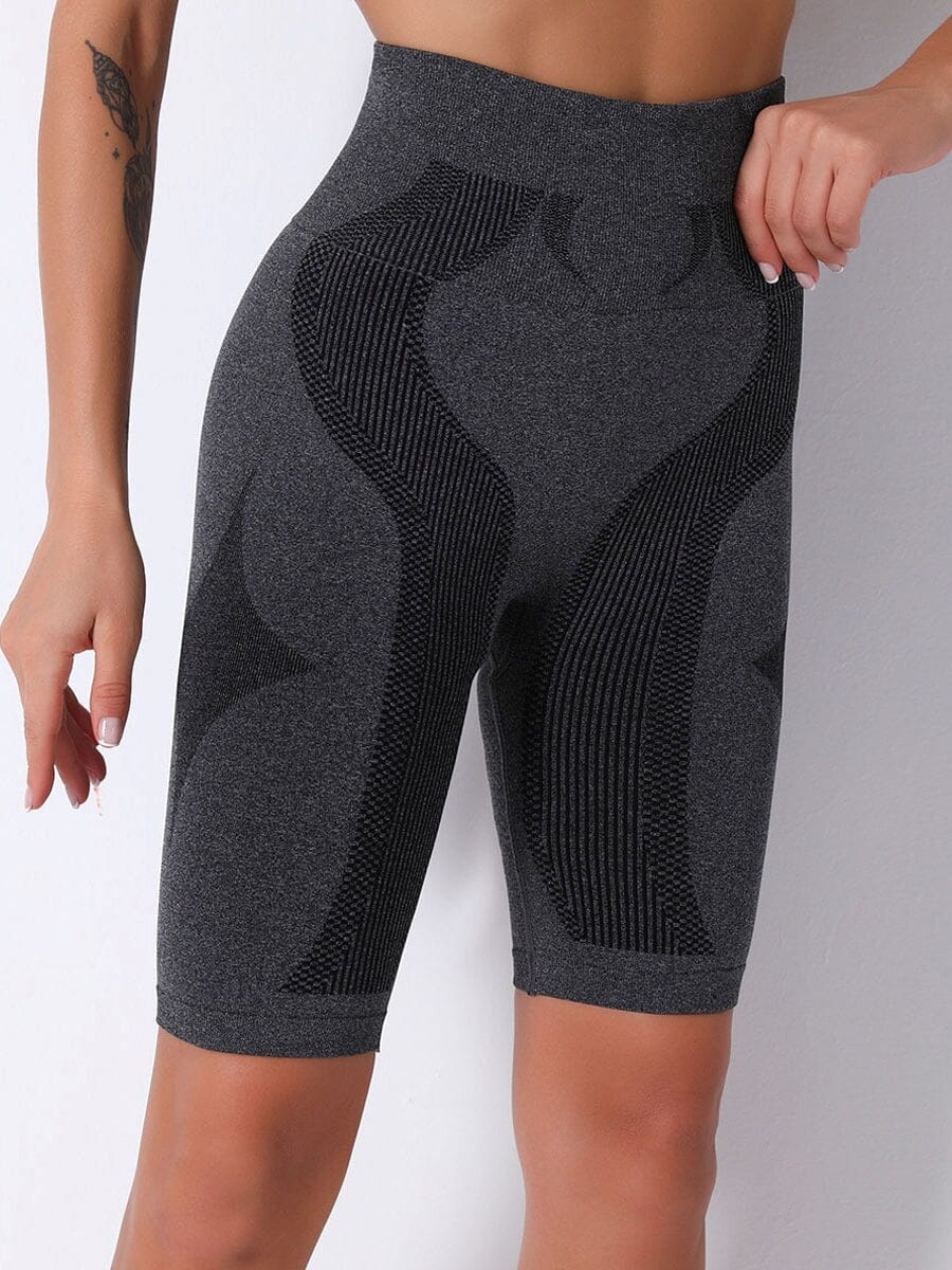 Short Sport Long Sans Couture KindyFit Shorts helankezatrening.com : Legging Femme | Vêtements de Sport sa Noir