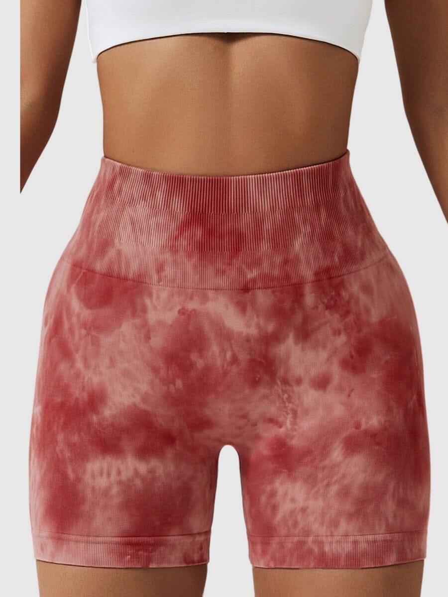 Short Sport Taille Haute Push Up Imprimé Shorts helankezatrening.com sa Rouge