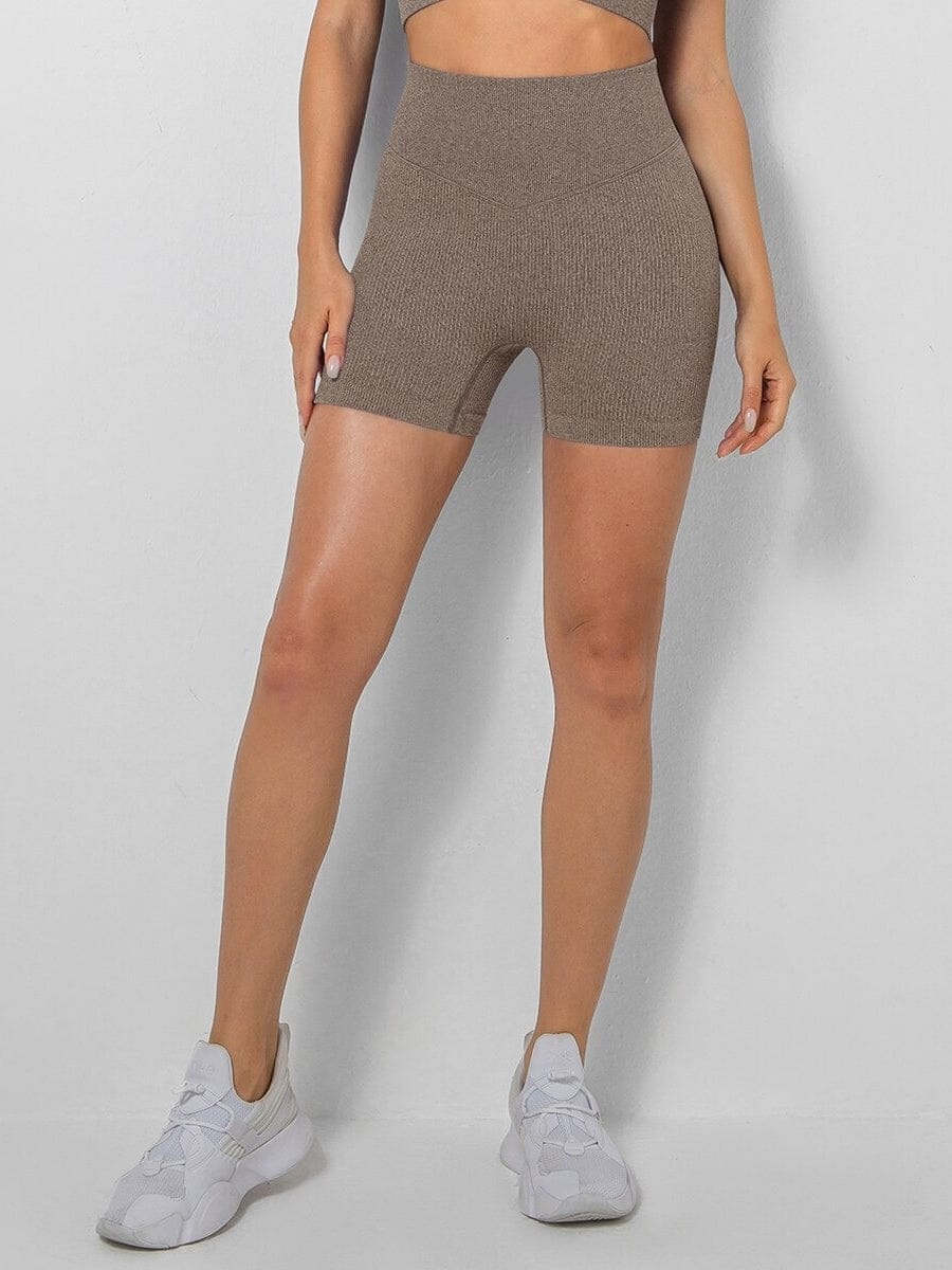 Short Sport Taille Haute (Push Up) Shorts helankezatrening.com : Legging Femme | Vêtements de Sport sa Café