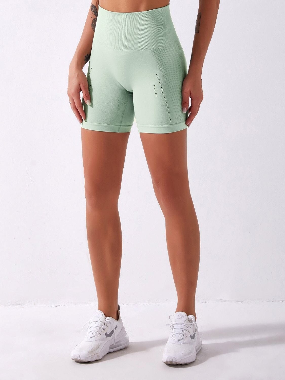 Short Sport Taille Haute Sans Couture Shorts helankezatrening.com : Legging Femme | Vêtements de Sport sa Vert pastel