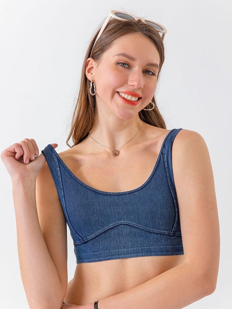 Soutien-Gorge Denim Sport Soutien-gorge sport helankezatrening.com sa Bleu