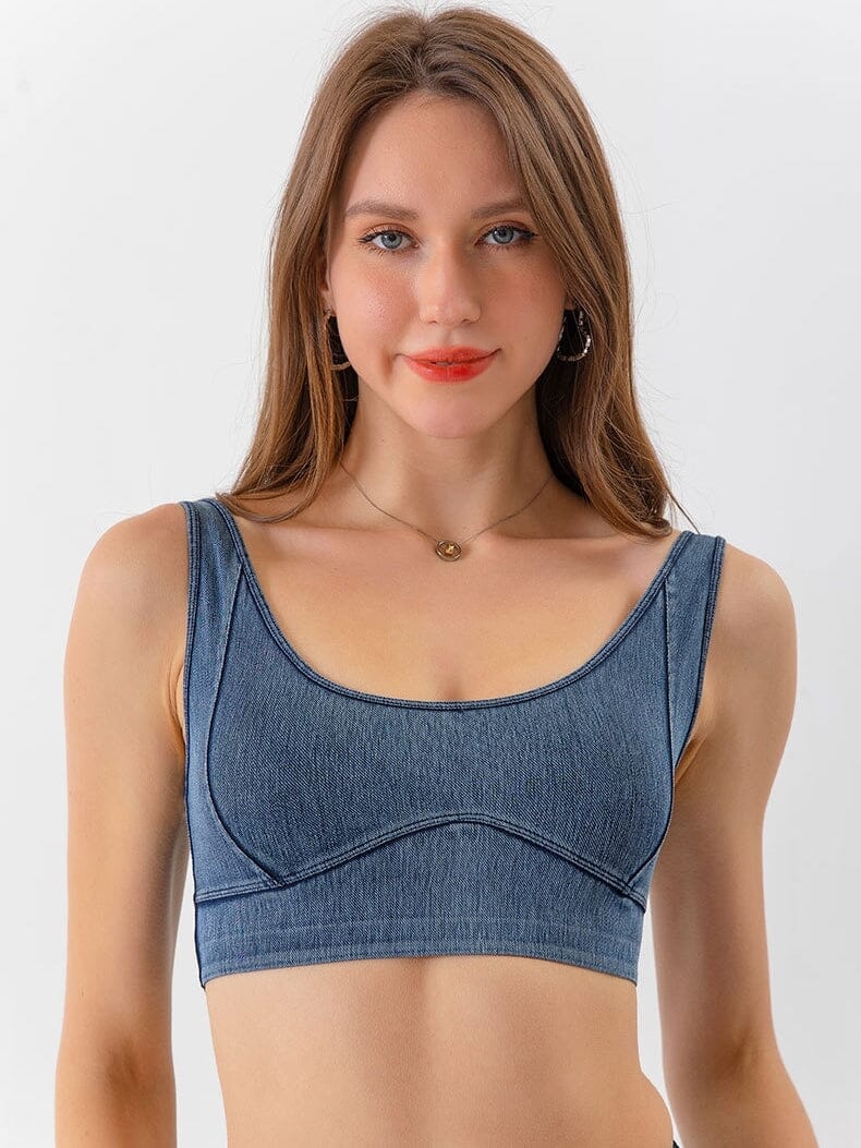 Soutien-Gorge Denim Sport Soutien-gorge sport helankezatrening.com sa Bleu clair