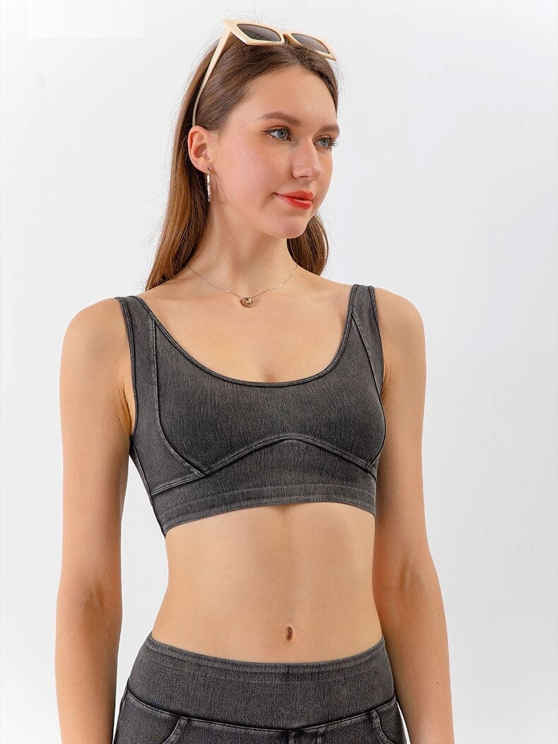 Soutien-Gorge Denim Sport Soutien-gorge sport helankezatrening.com sa Gris