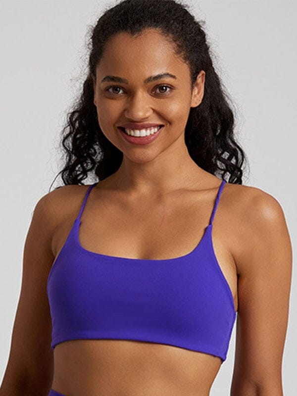 Soutien-Gorge Sport Bretelles Fines Croisées Soutien-gorge sport helankezatrening.com sa Bleu