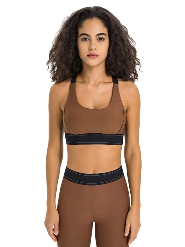 Soutien-Gorge Sport Bretelles Réglables - OlyFit Soutien-gorge sport helankezatrening.com XS Marron