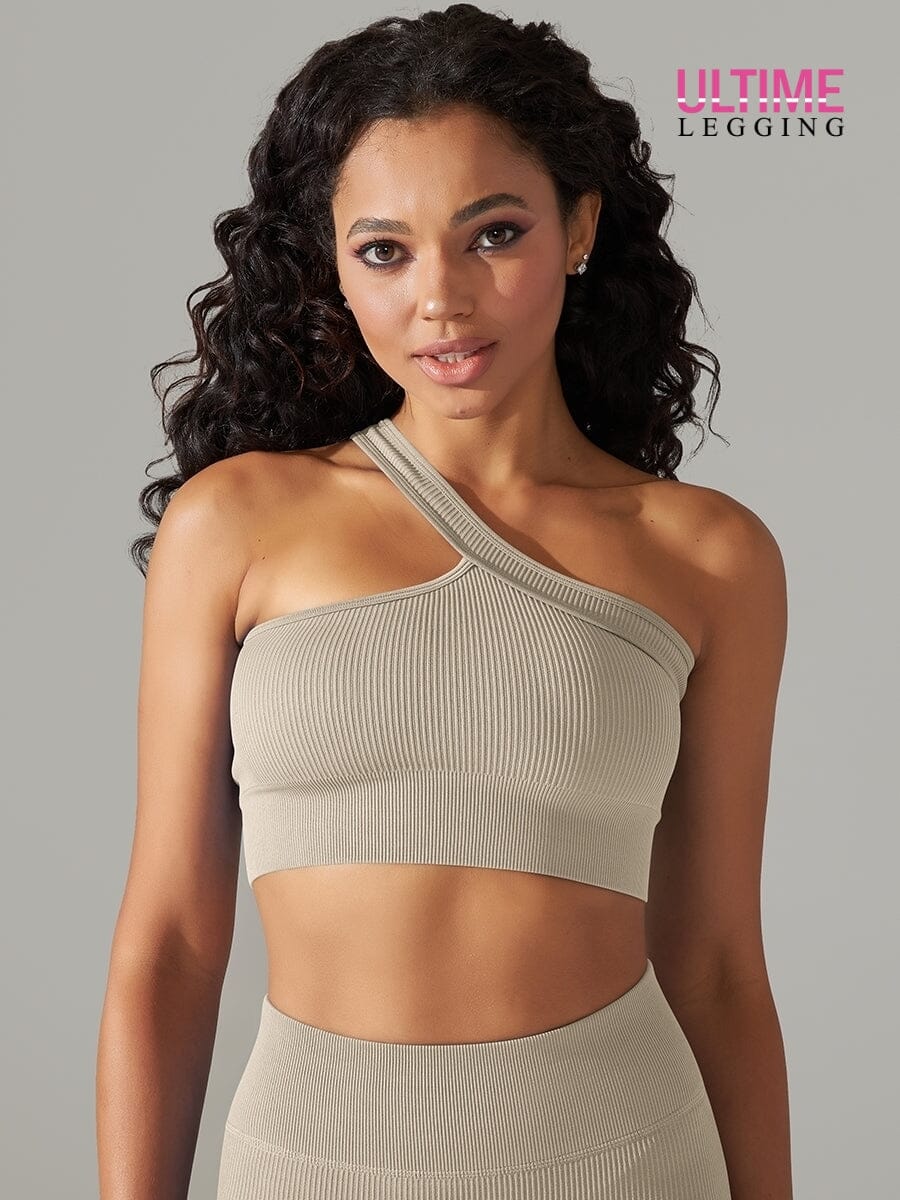 Soutien-Gorge Sport Plissé - Power - Ultime-Legging Soutien-gorge sport helankezatrening.com sa Beige