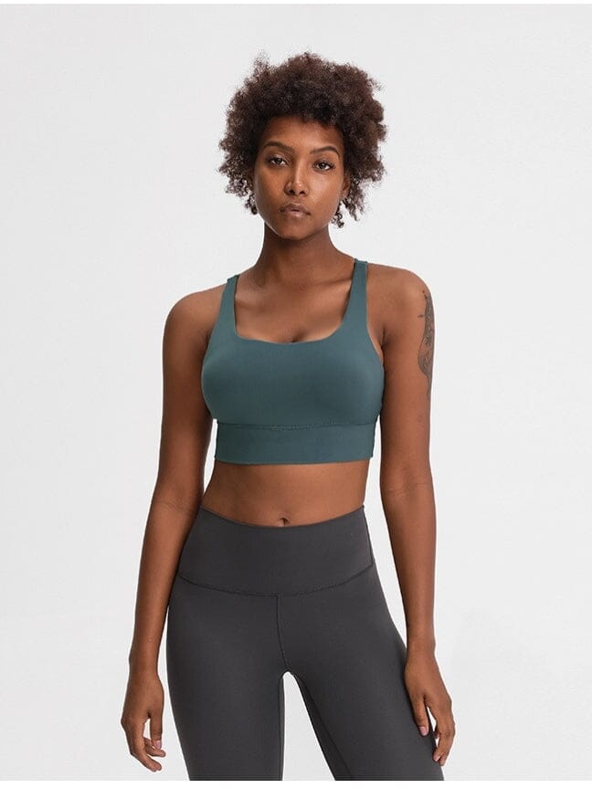 Soutien-gorge Sport Sans Armature Soutien-gorge sport helankezatrening.com XS Bleu canard