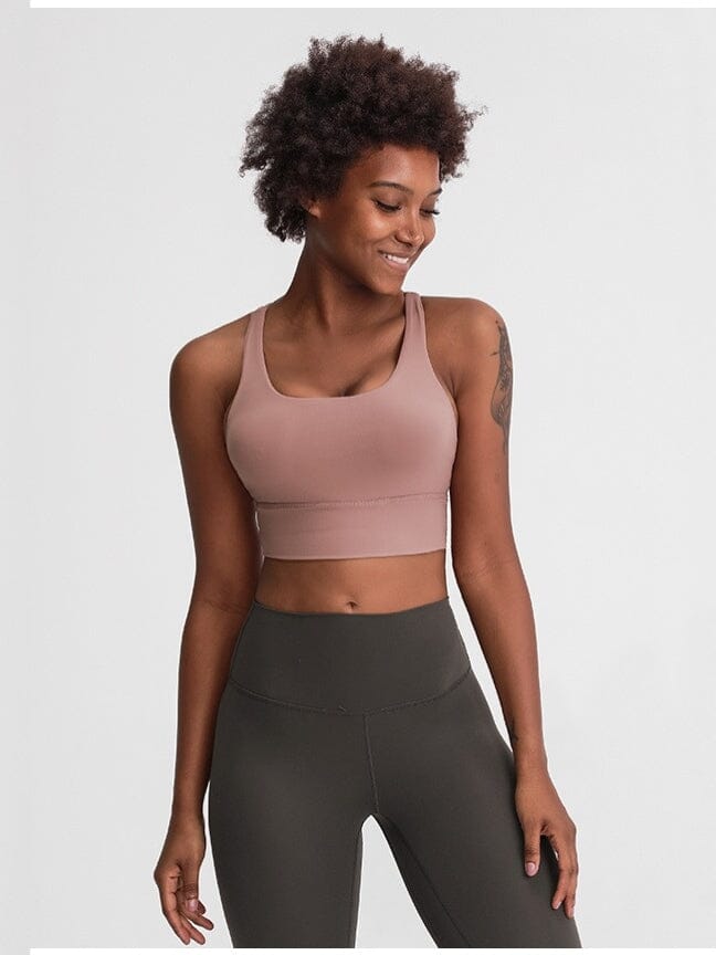 Soutien-gorge Sport Sans Armature Soutien-gorge sport helankezatrening.com XS Rose