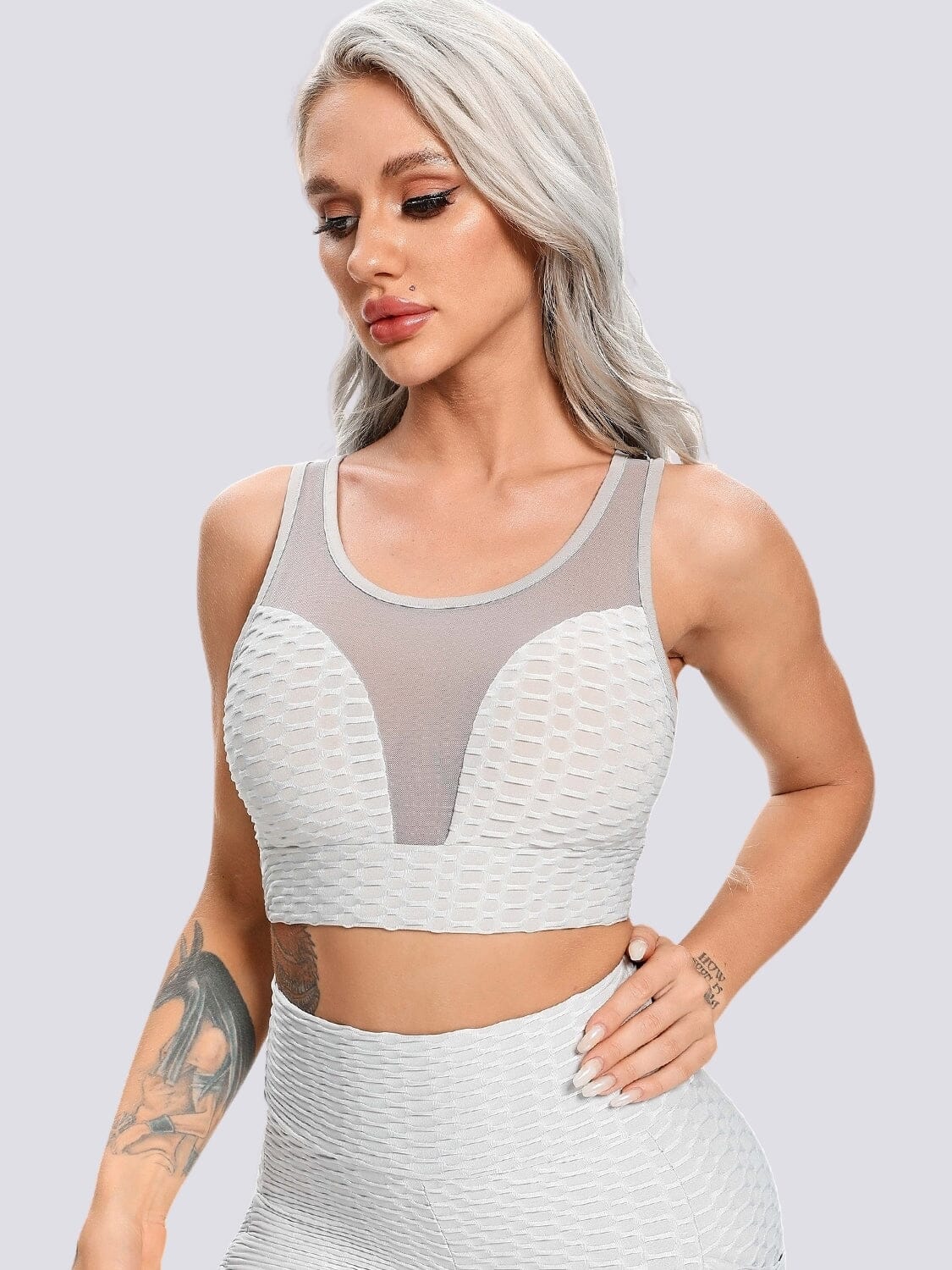 Soutien-Gorge Tansparent Sport Soutien-gorge sport helankezatrening.com sa Gris