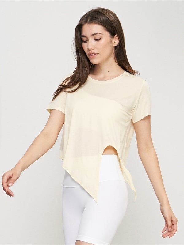 T-Shirt Sport Manches Courtes Col Rond T-Shirt helankezatrening.com XS Jaune clair
