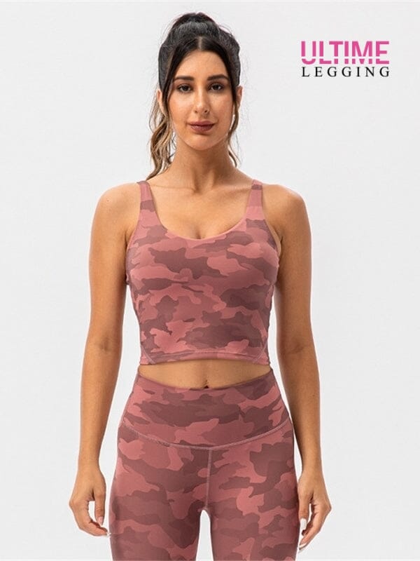 Brassière Sport Camouflage - Ultime-Legging Brassière helankezatrening.com sa Rose