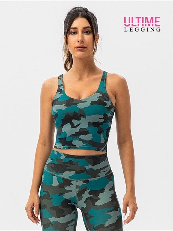 Brassière Sport Camouflage - Ultime-Legging Brassière helankezatrening.com sa Turquoise