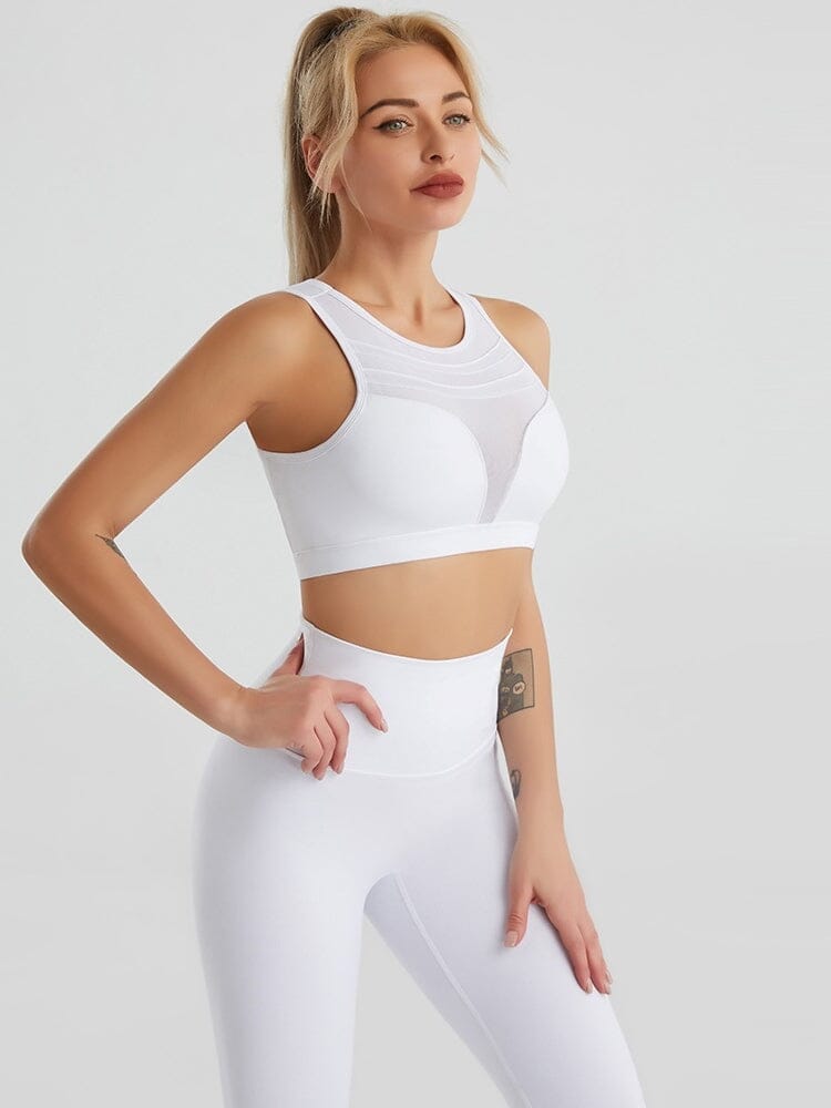 Brassière Sport Transparence Maille Brassière helankezatrening.com sa Blanc