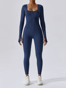 Combinaison Fitness Manches Longues Combinaison sport helankezatrening.com sa Bleu royal