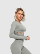 Sporty cropped μακρυμάνικο μπλουζάκι - Elixy