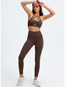 Ensemble Fitness, Legging et Soutien-Gorge Ensemble Sport helankezatrening.com sa Marron 