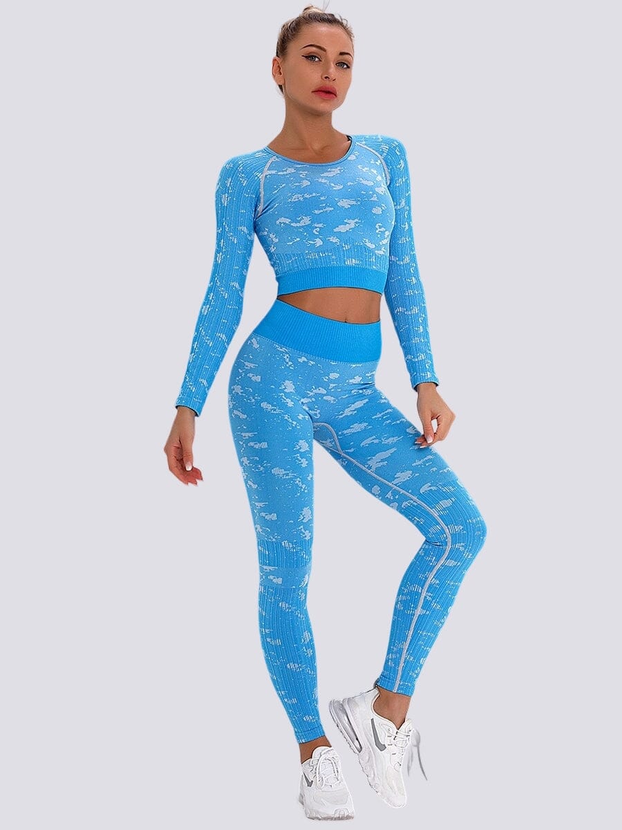 Ensemble Legging et Crop Top - Sport Ensemble Sport helankezatrening.com XS Bleu