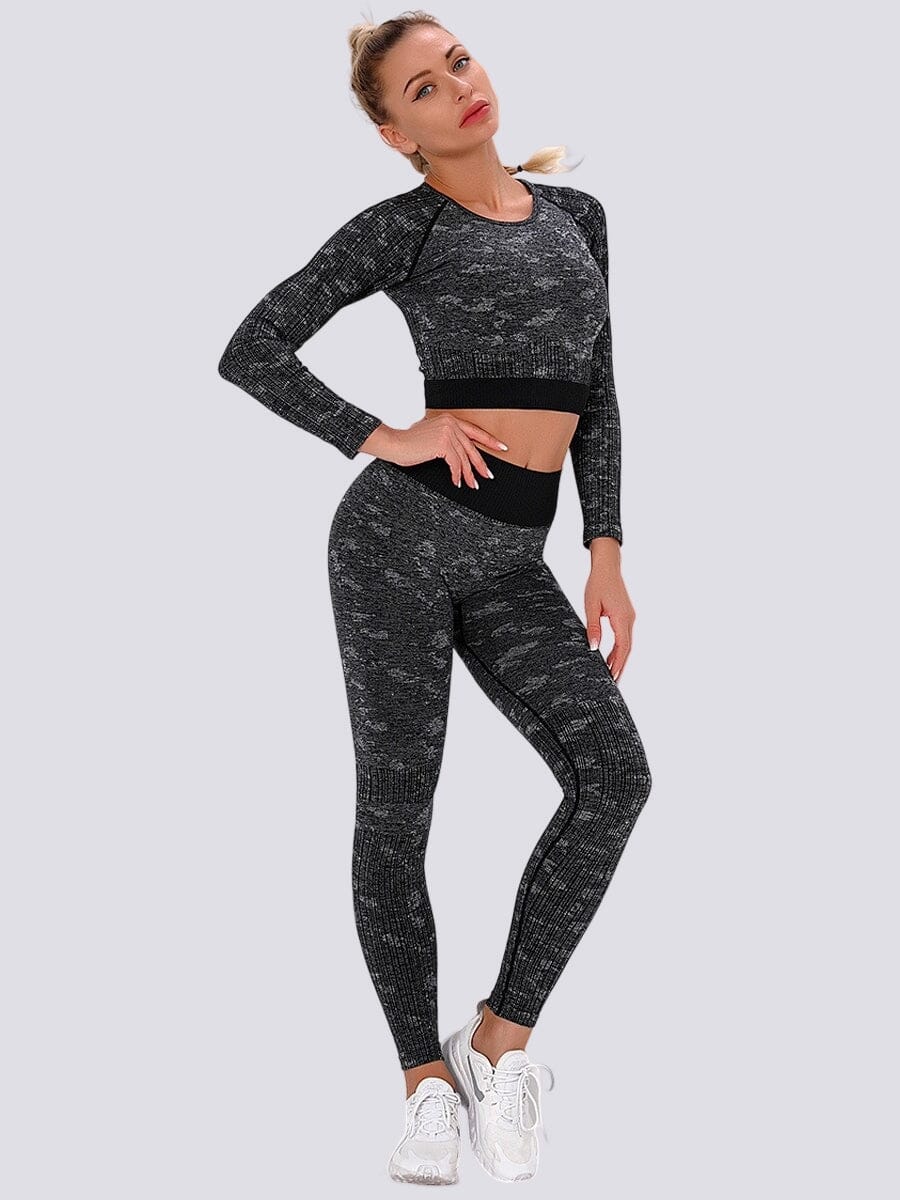 Ensemble Legging et Crop Top - Sport Ensemble Sport helankezatrening.com XS Noir