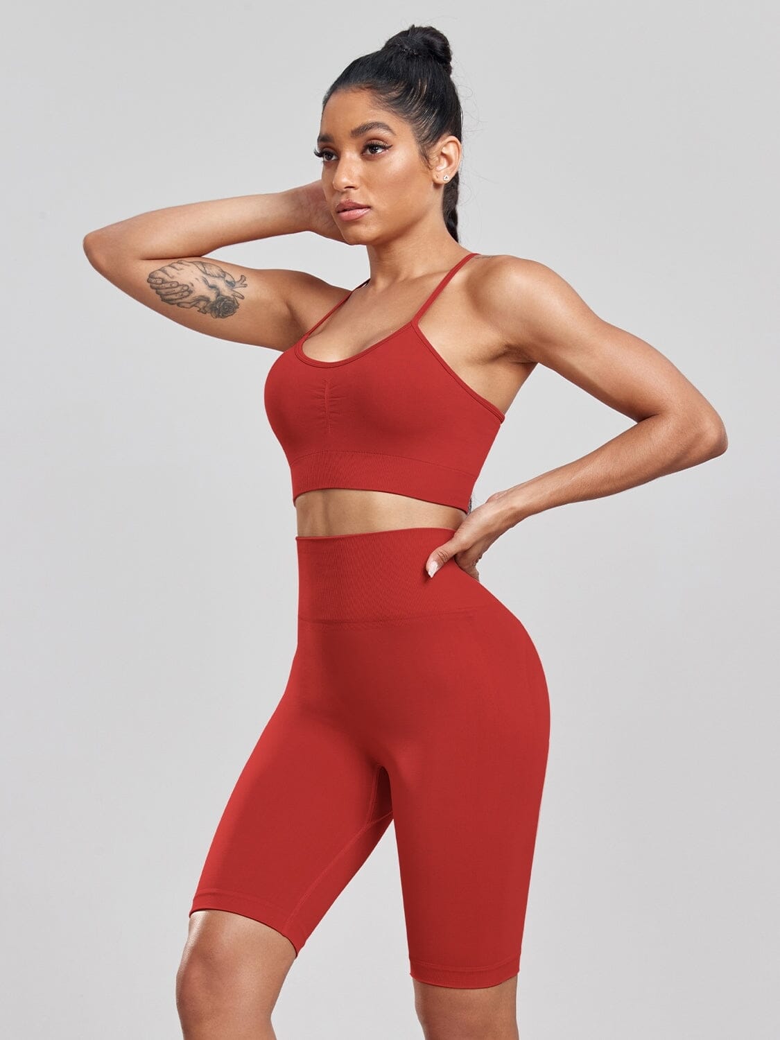 Ensemble Push Up, Sport Short Long Ensemble Sport helankezatrening.com sa Rouge 