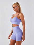 Ensemble Sans Couture, Short et Soutien-Gorge Ensemble Sport helankezatrening.com sa Bleu 