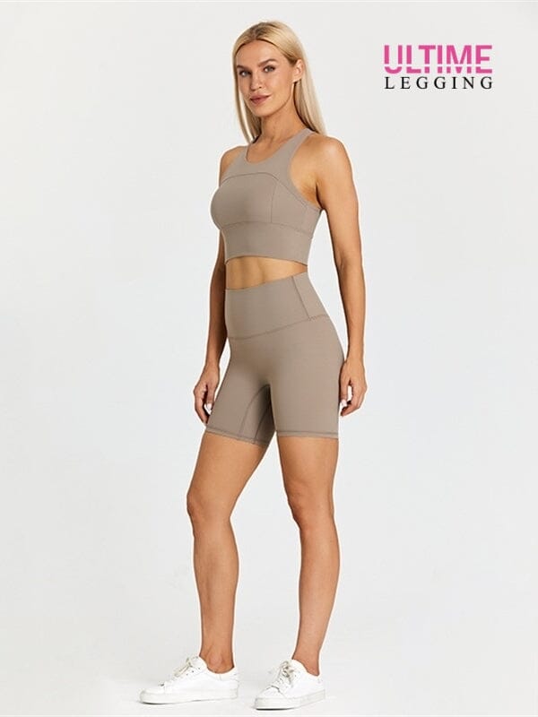 Ensemble Short Fitness - Ultime-Legging Ensemble Sport helankezatrening.com sa Beige