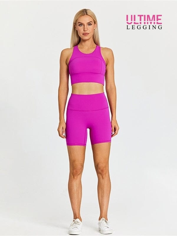 Ensemble Short Fitness - Ultime-Legging Ensemble Sport helankezatrening.com sa Rose