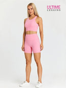 Ensemble Short Fitness - Ultime-Legging Ensemble Sport helankezatrening.com sa Rose clair