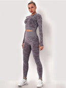 Ensemble Sport Camouflage Legging et Crop Top Ensemble Sport helankezatrening.com : Legging Femme | Vêtements de Sport sa Violet