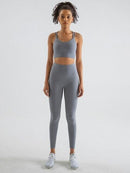 Ensemble Sport Legging et Brassière Ensemble Sport helankezatrening.com : Legging Femme | Vêtements de Sport sa Bleu grisé