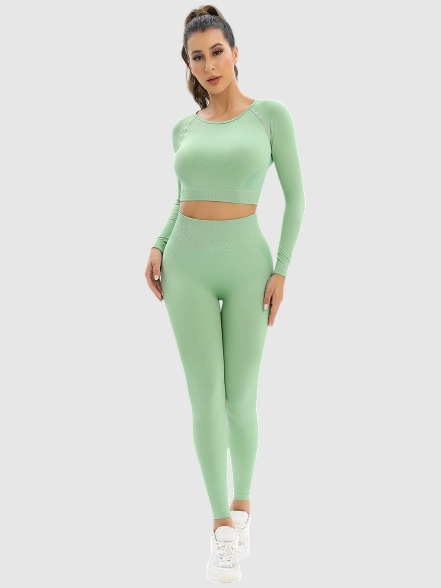 Ensemble Sport Legging et Crop Top Ensemble Sport helankezatrening.com : Legging Femme | Vêtements de Sport sa Vert