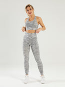 Ensemble Sport Legging et Soutien-Gorge Camouflage Leggings helankezatrening.com : Legging Femme | Vêtements de Sport sa Kaki grisé