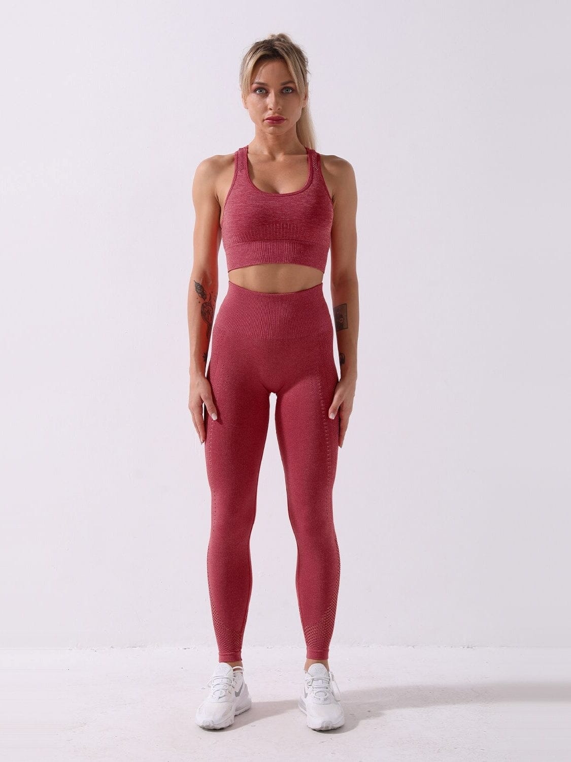 Ensemble Sport Maille Sans Couture Ensemble Sport helankezatrening.com : Legging Femme | Vêtements de Sport sa Rouge