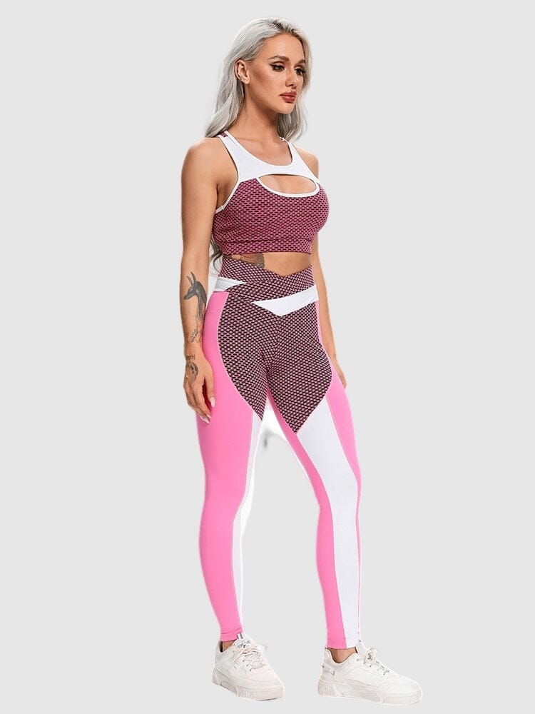 Ensemble Sport Sculptant, Legging Push Up et Brassière Ensemble Sport helankezatrening.com sa Rose 