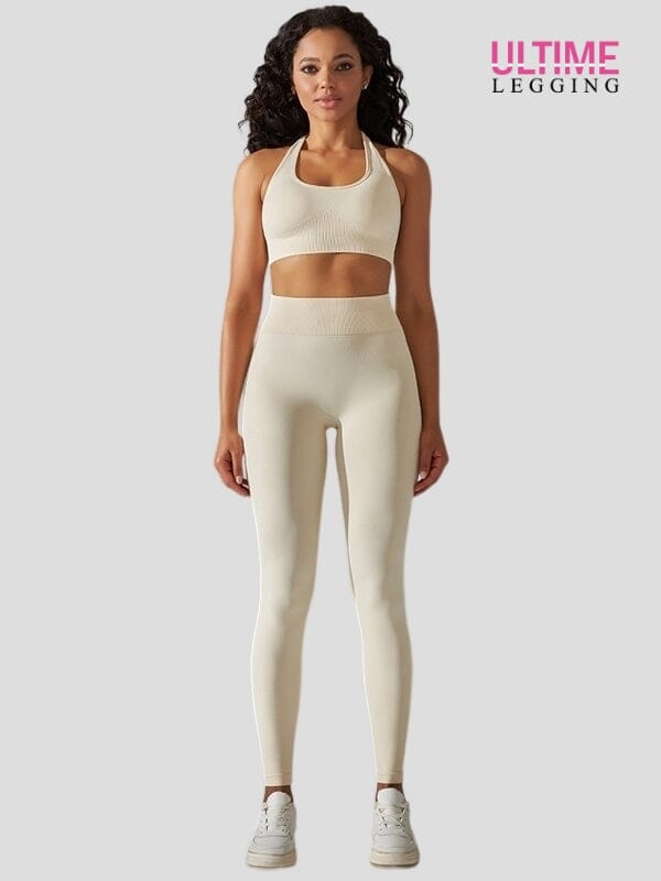 Ensemble Sport Seconde Peau Sans Couture - Ultime-Legging Ensemble Sport helankezatrening.com sa Blanc glacier