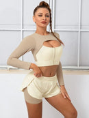 Ensemble Sport Short 2 en 1 et Crop Top - Elixy Ensemble Sport helankezatrening.com sa Beige